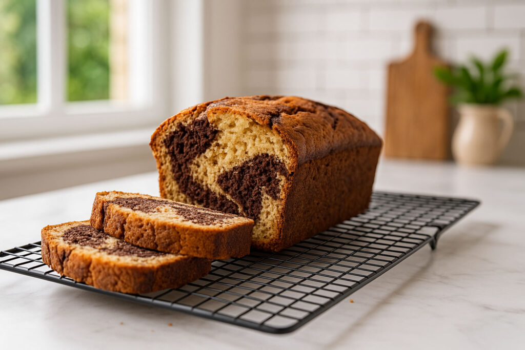 Glutenfreier & Zuckerfreier Marmorkuchen mit Banane und Mandeln