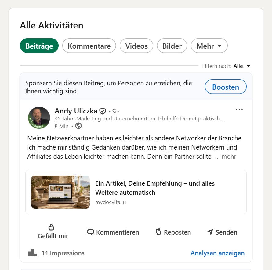 Magazin empfehlen Linkedin